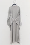 BASERANGE Long-sleeved dress with drawstring waist DRSH Collection Portugal BAS-DRSH-RIB-000-HUI Grey